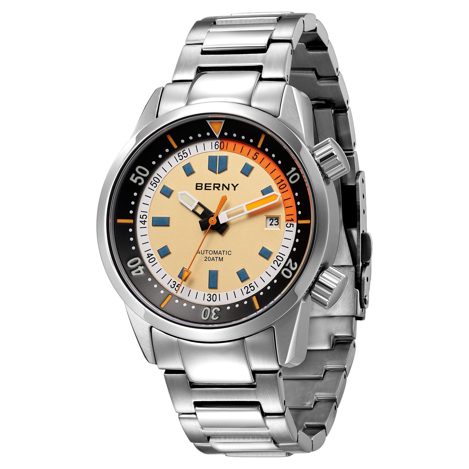 Berny Diver Orologio Uomo Automatico Nero 20ATM