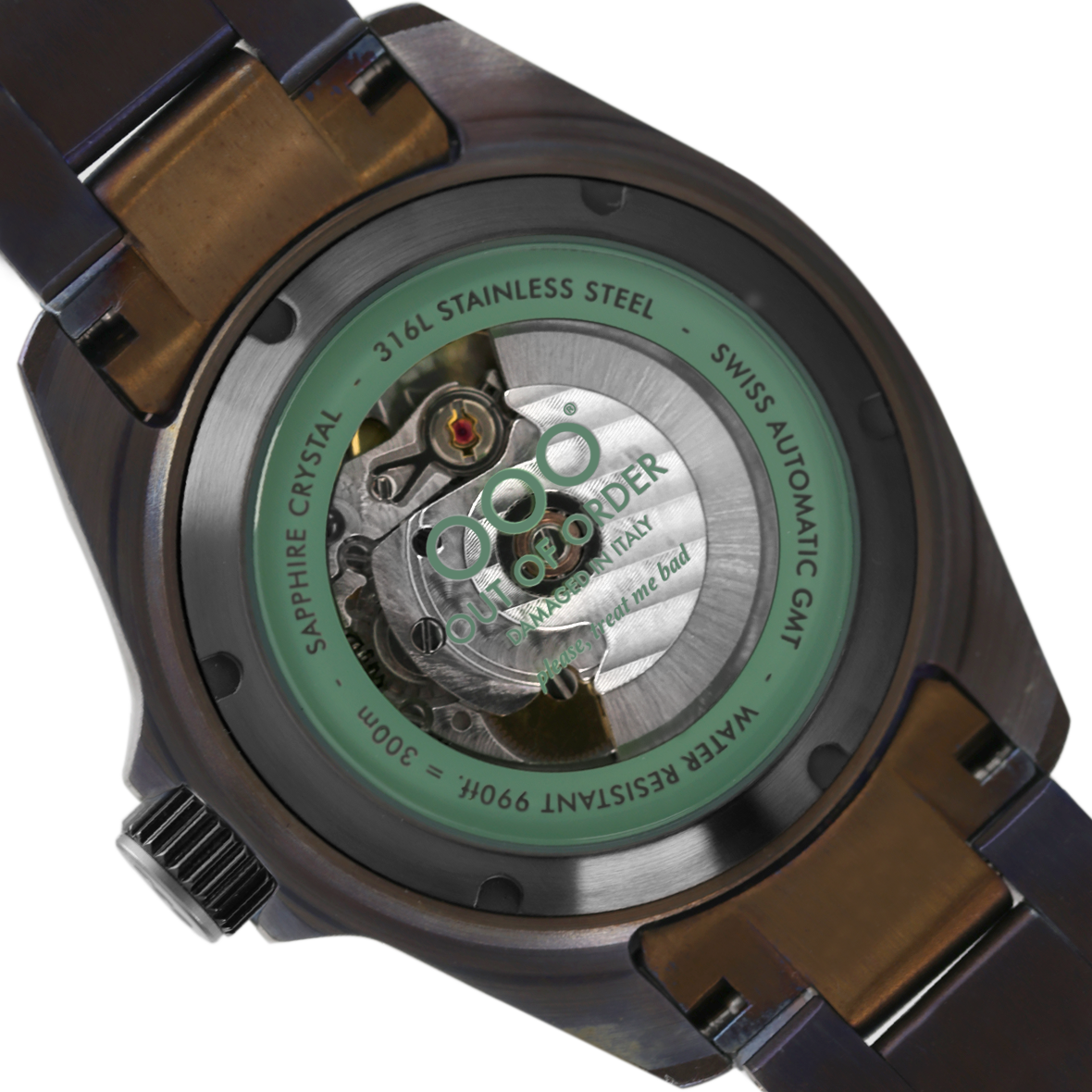 Out Of Order Green Trecento orologio automatico GMT 40 mm verde