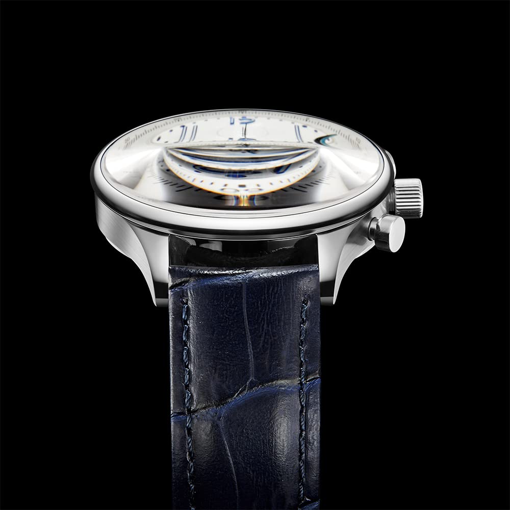 Suzaku orologio cronografo uomo bianco pelle 40mm