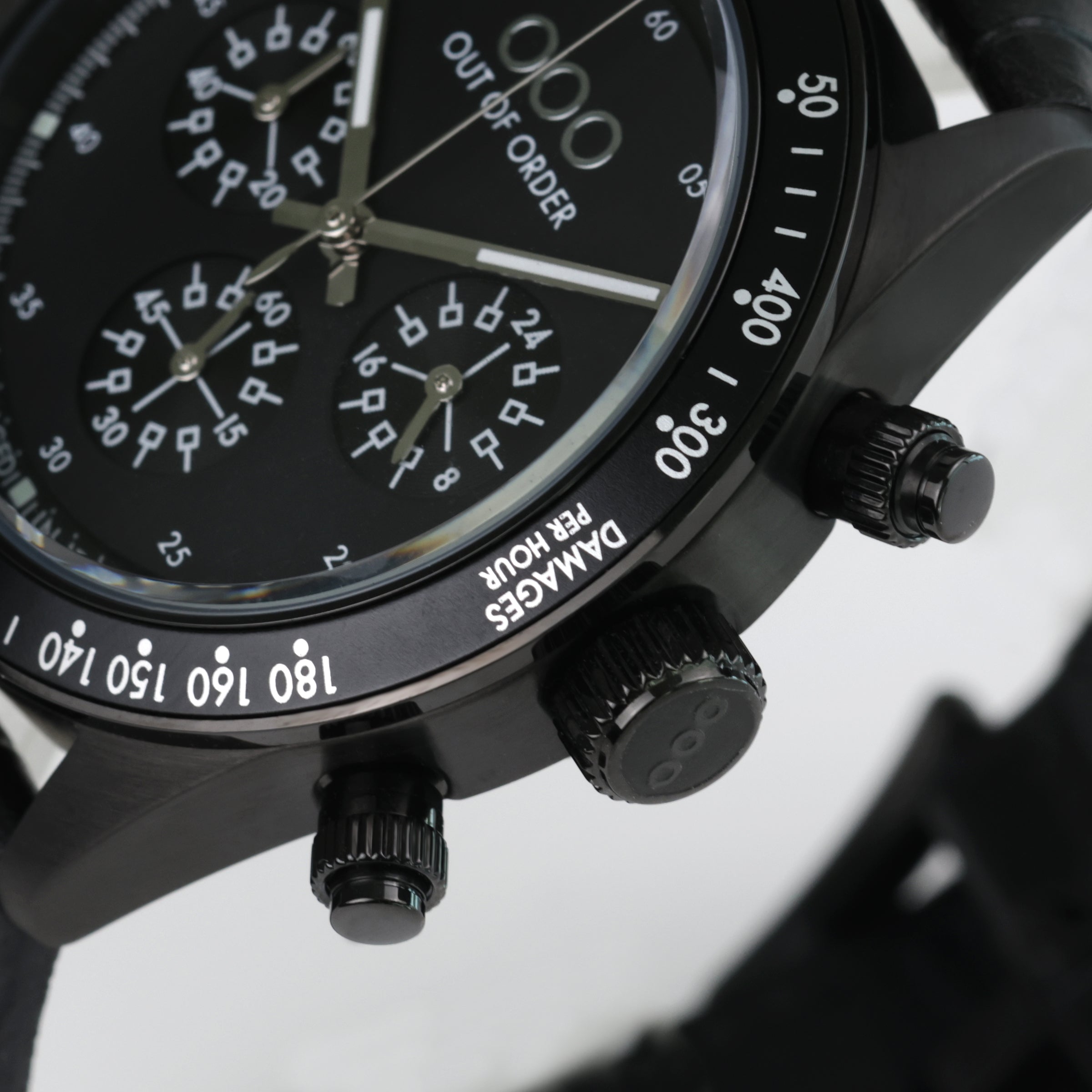 Out Of Order Night Ops orologio cronografo nero pelle 42 mm