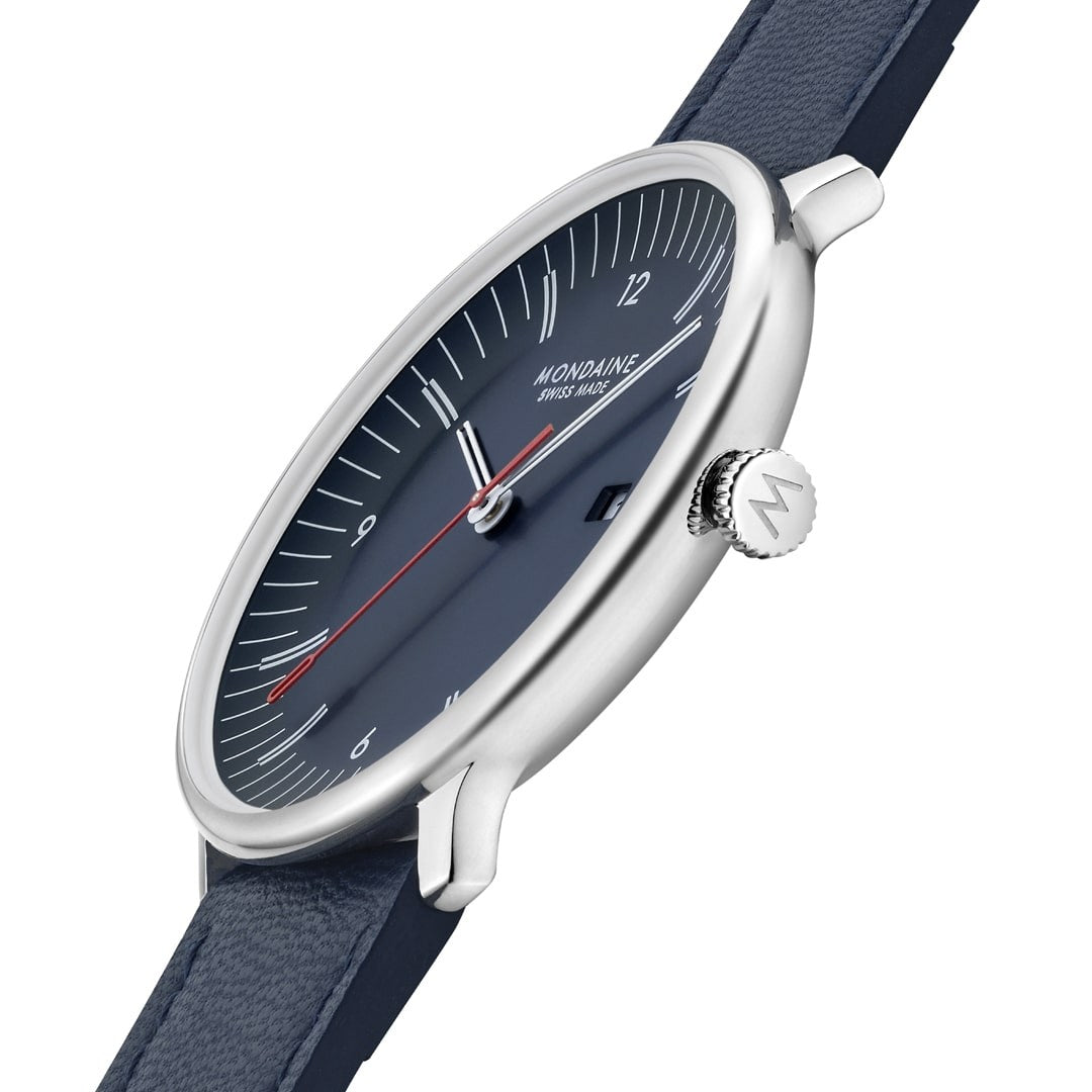 Mondaine Doppio Blu orologio 41 mm 2 cinturini