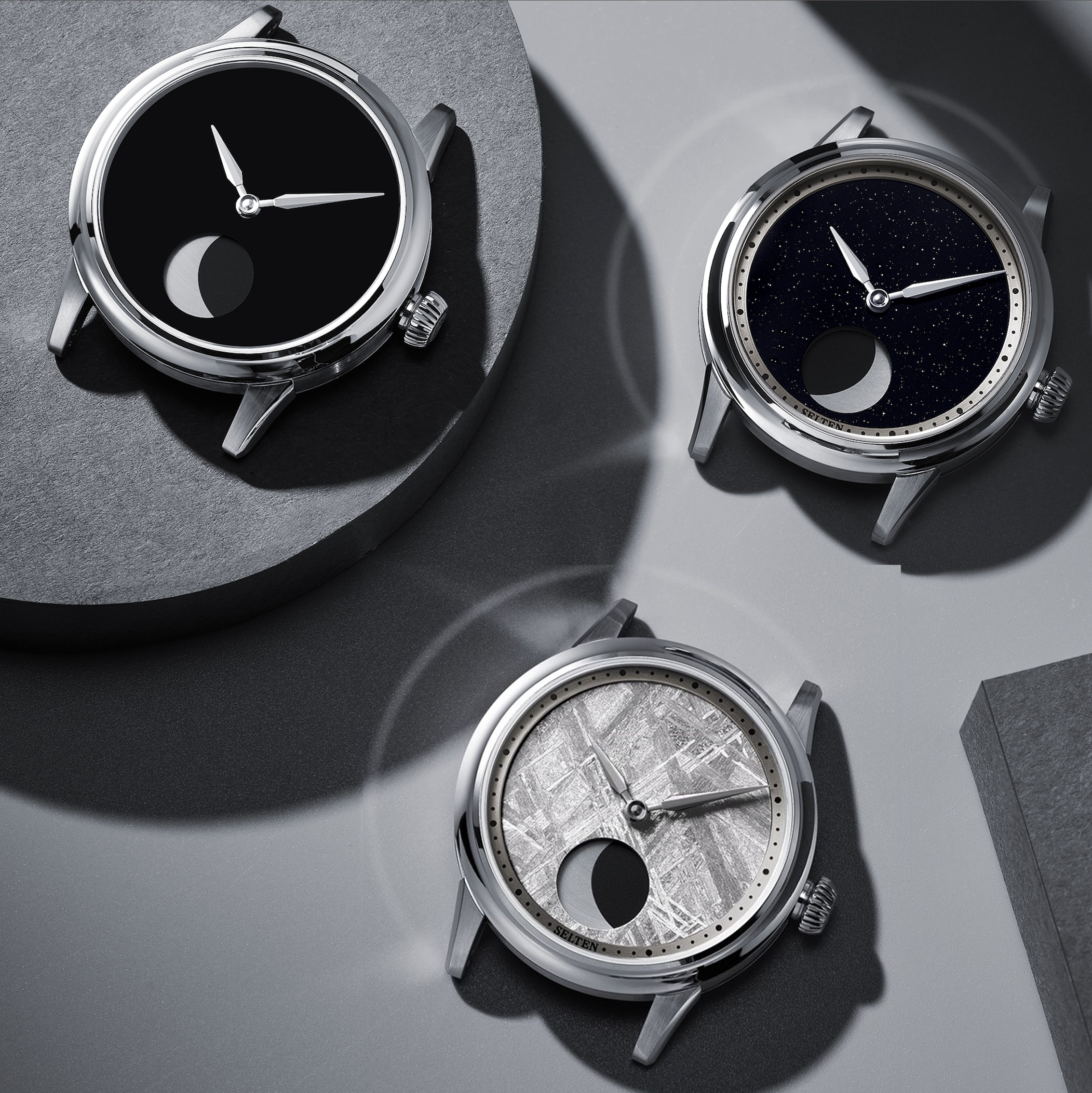 Selten M1 Moonphase orologio meteorite grigio