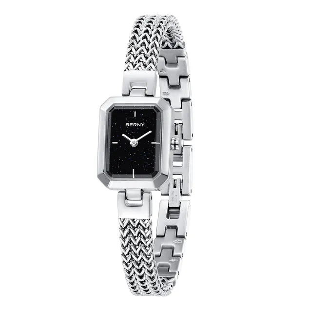 Berny Mini Rettangolare Orologio Donna Acciaio 3ATM