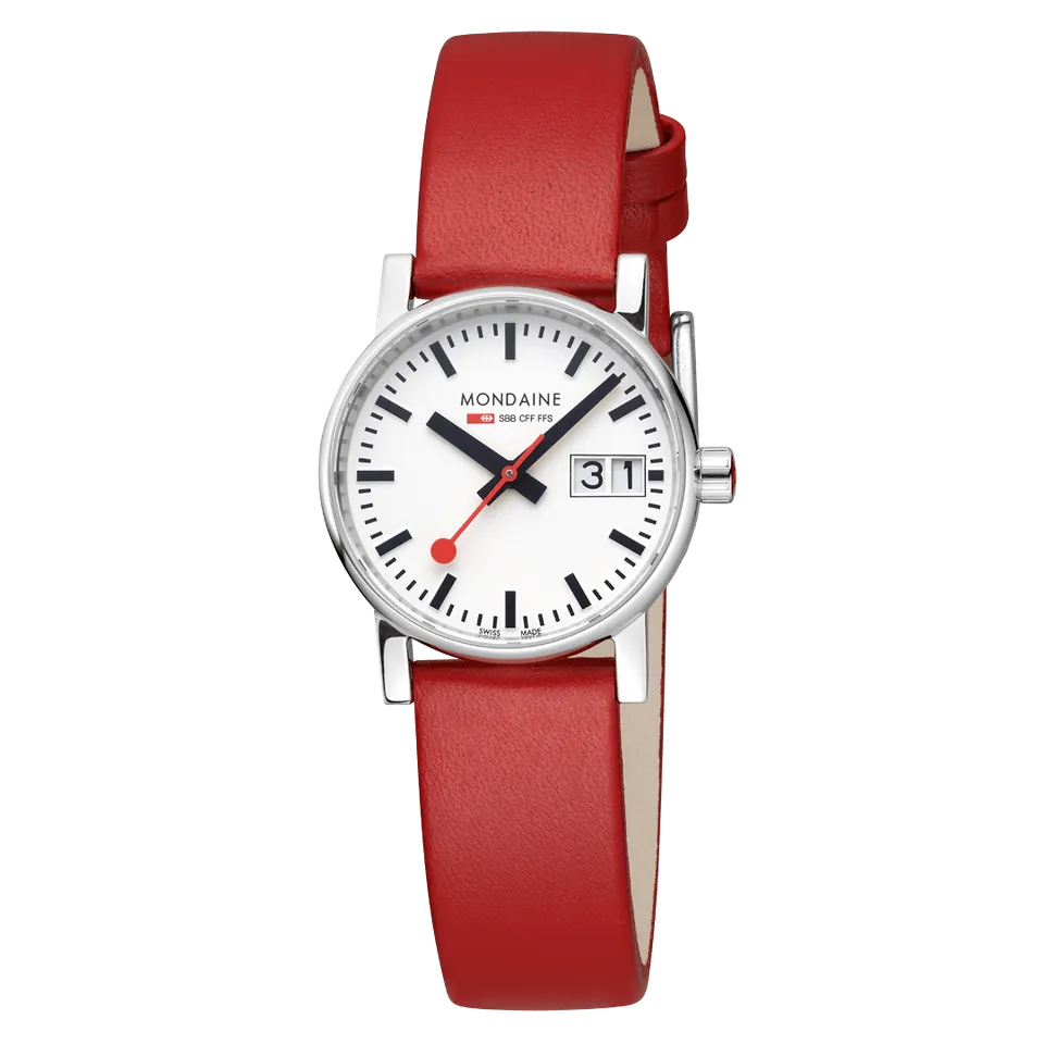 Mondaine Evo2 Big Date orologio rosso 30 mm