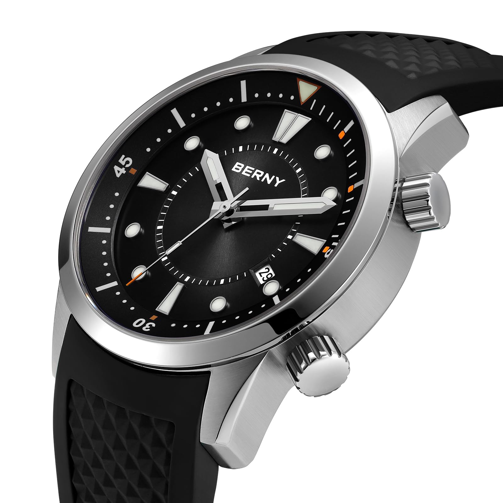 Berny Dive HV600 Orologio Uomo Nero Automatico 20ATM