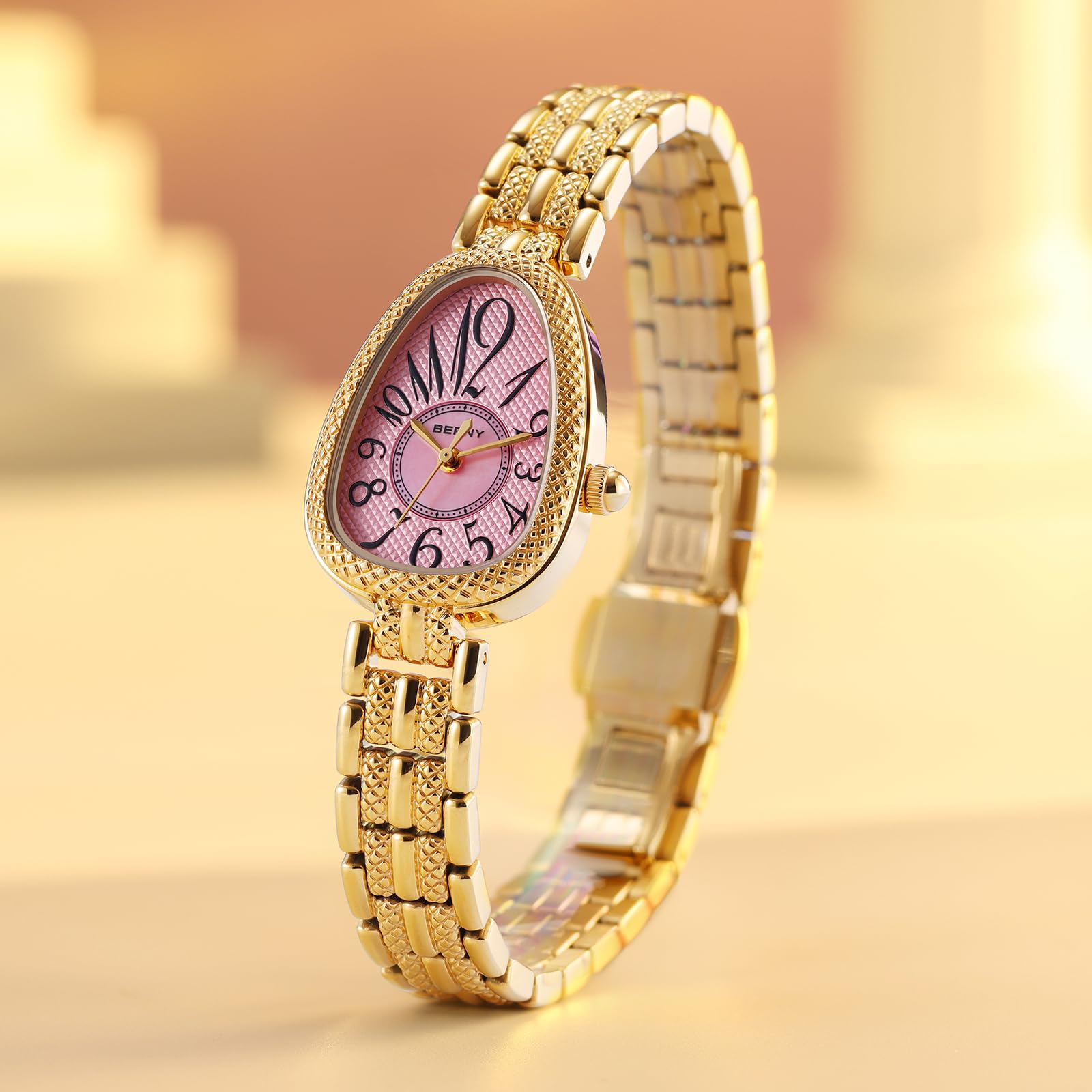 Berny Gold Orologio Donna Quarzo Serpente Rosa Acciaio