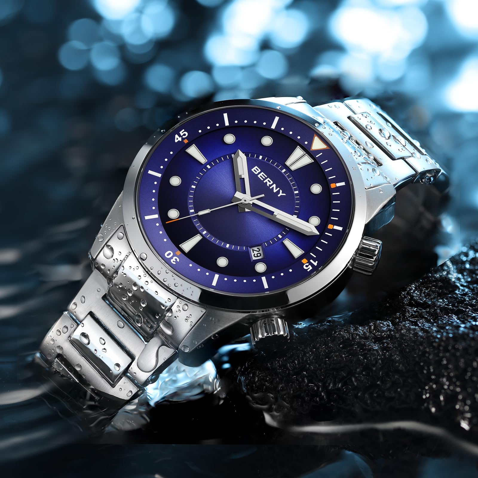 Berny Diver Collection orologio automatico blu 200 m