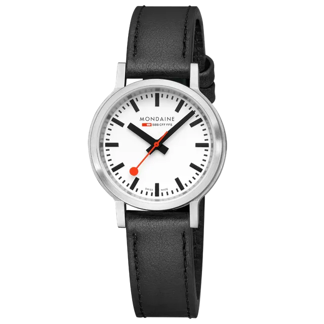 Mondaine Stop2go Bianco Backlight orologio 34 mm acciaio