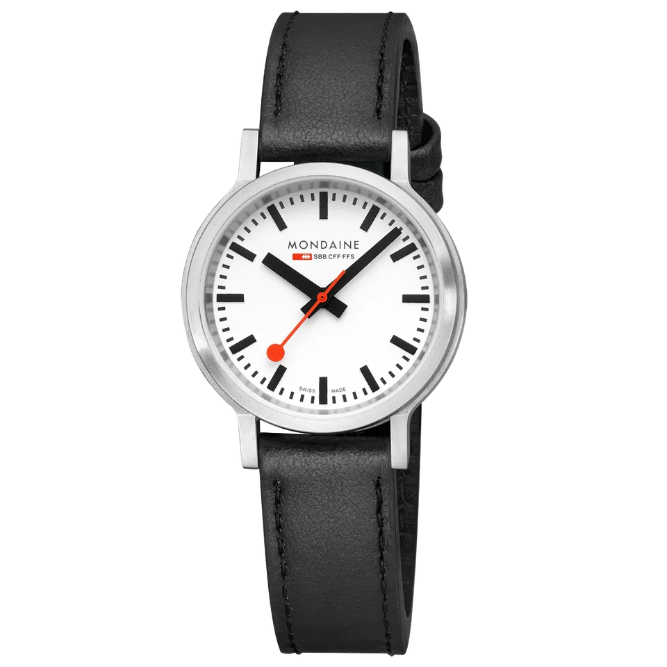 Mondaine Stop2go Bianco Backlight orologio 34 mm acciaio