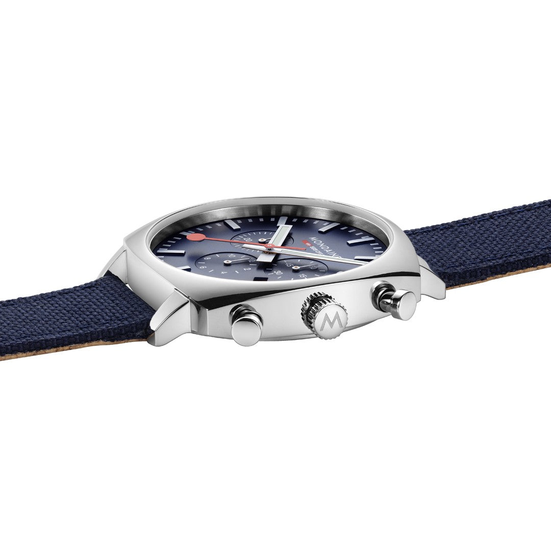 Mondaine Grand Cushion cronografo 41 mm blu