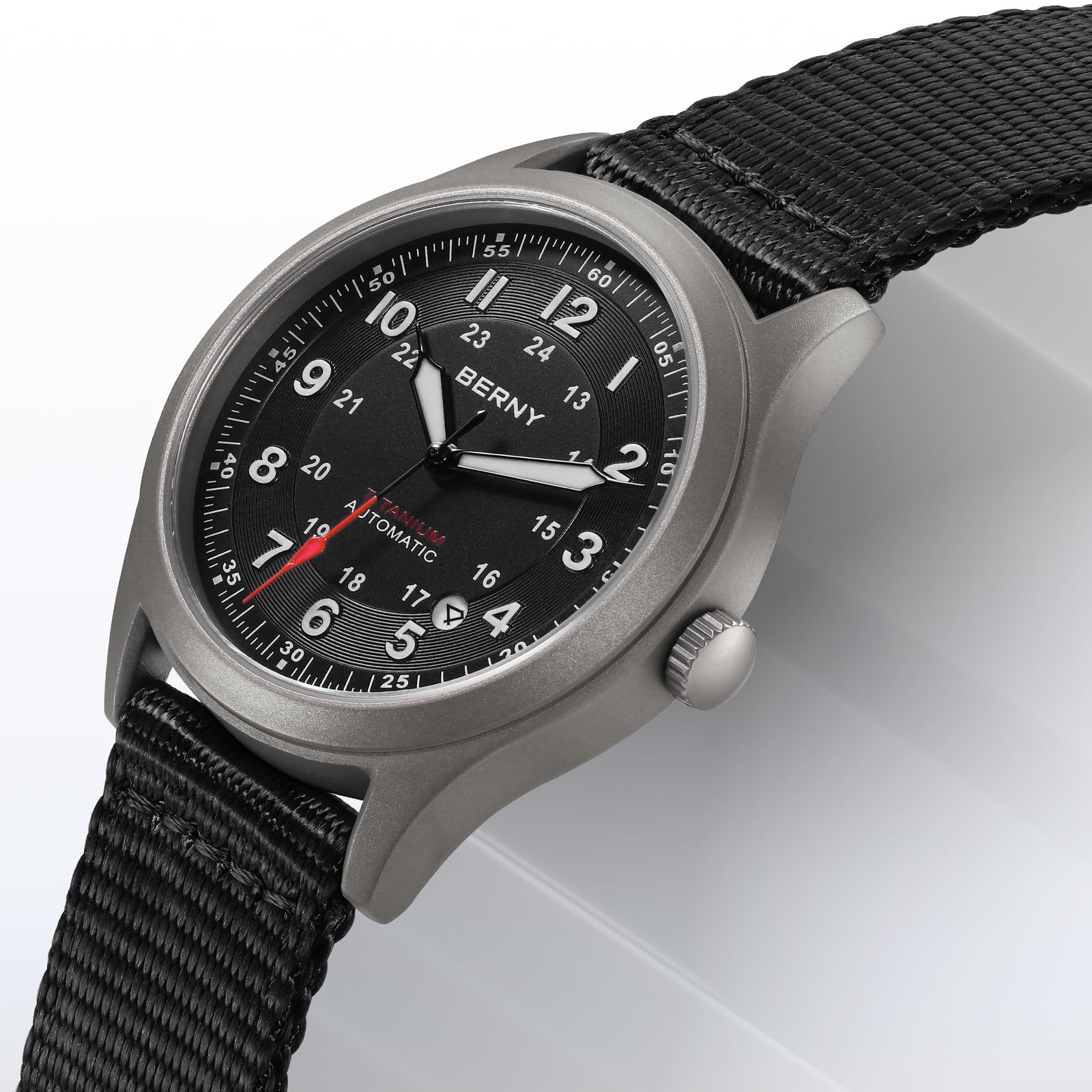 Berny Titanio Orologio Uomo Nero Automatico 10ATM