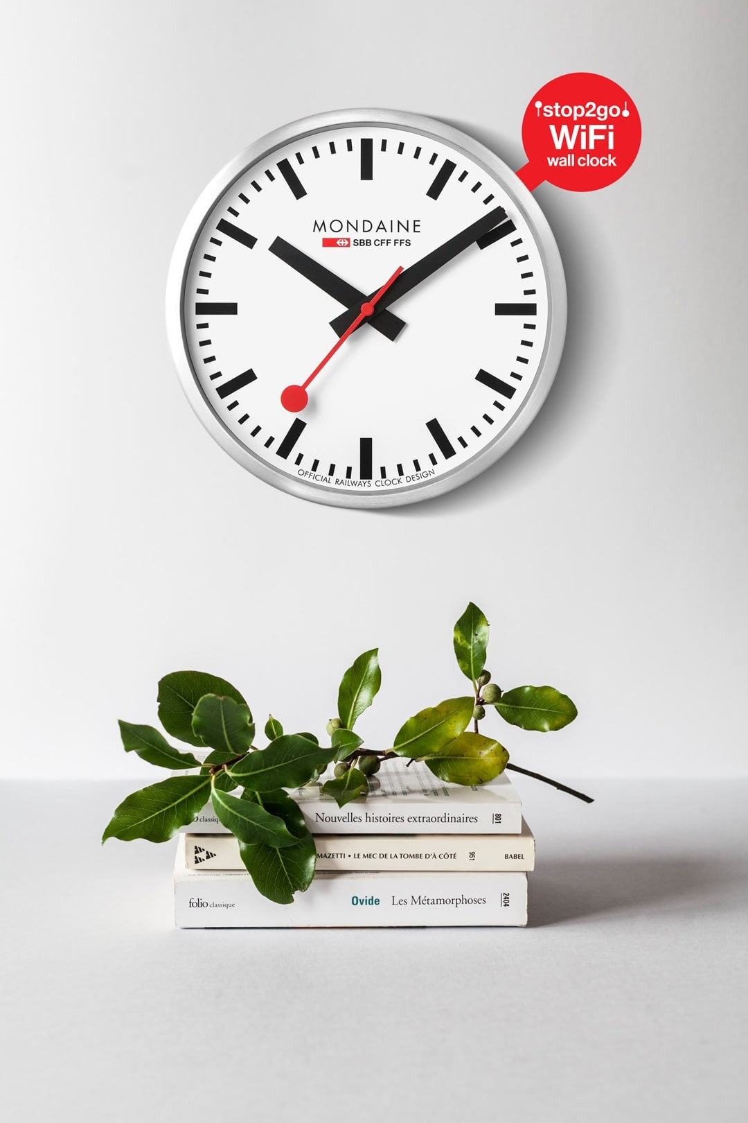 Mondaine Stop2Go Wi-Fi orologio parete 25cm