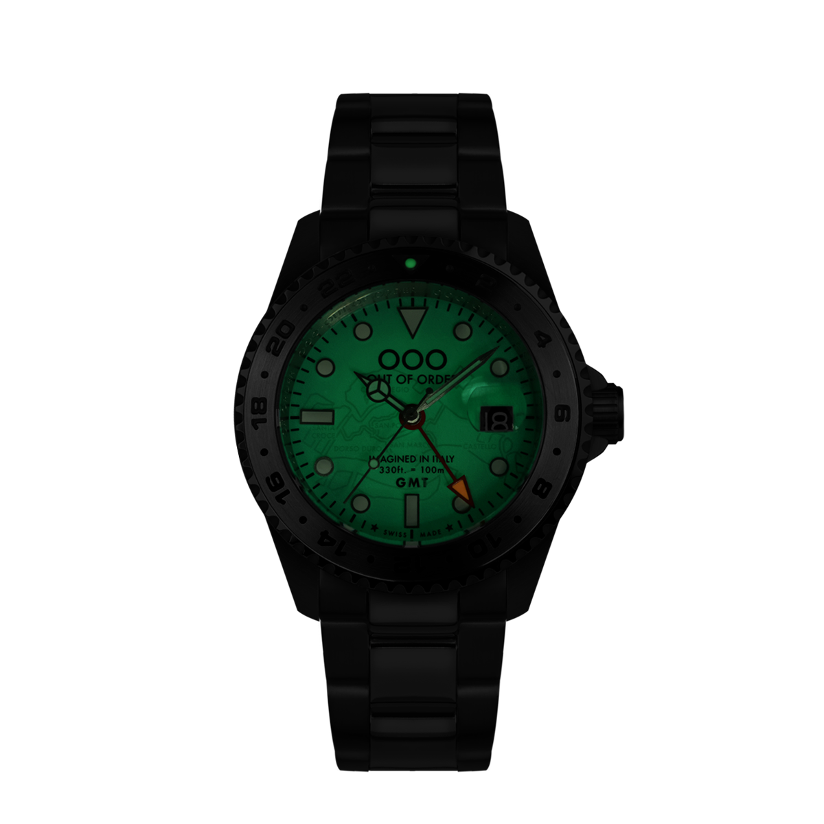 Out Of Order Casanova Venezia orologio GMT quarzo 44 mm verde