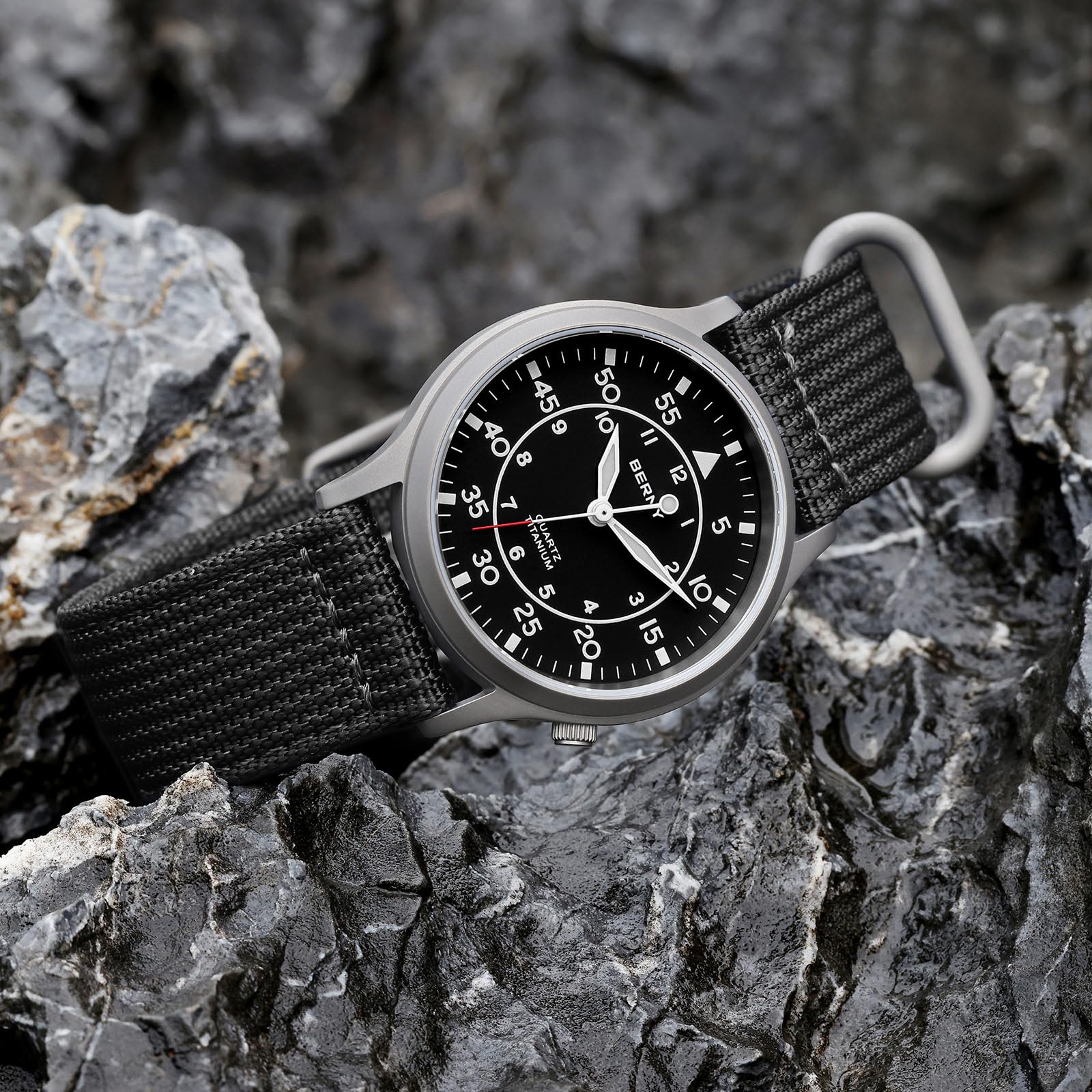 Berny Titanium orologio quarzo uomo nero titanio