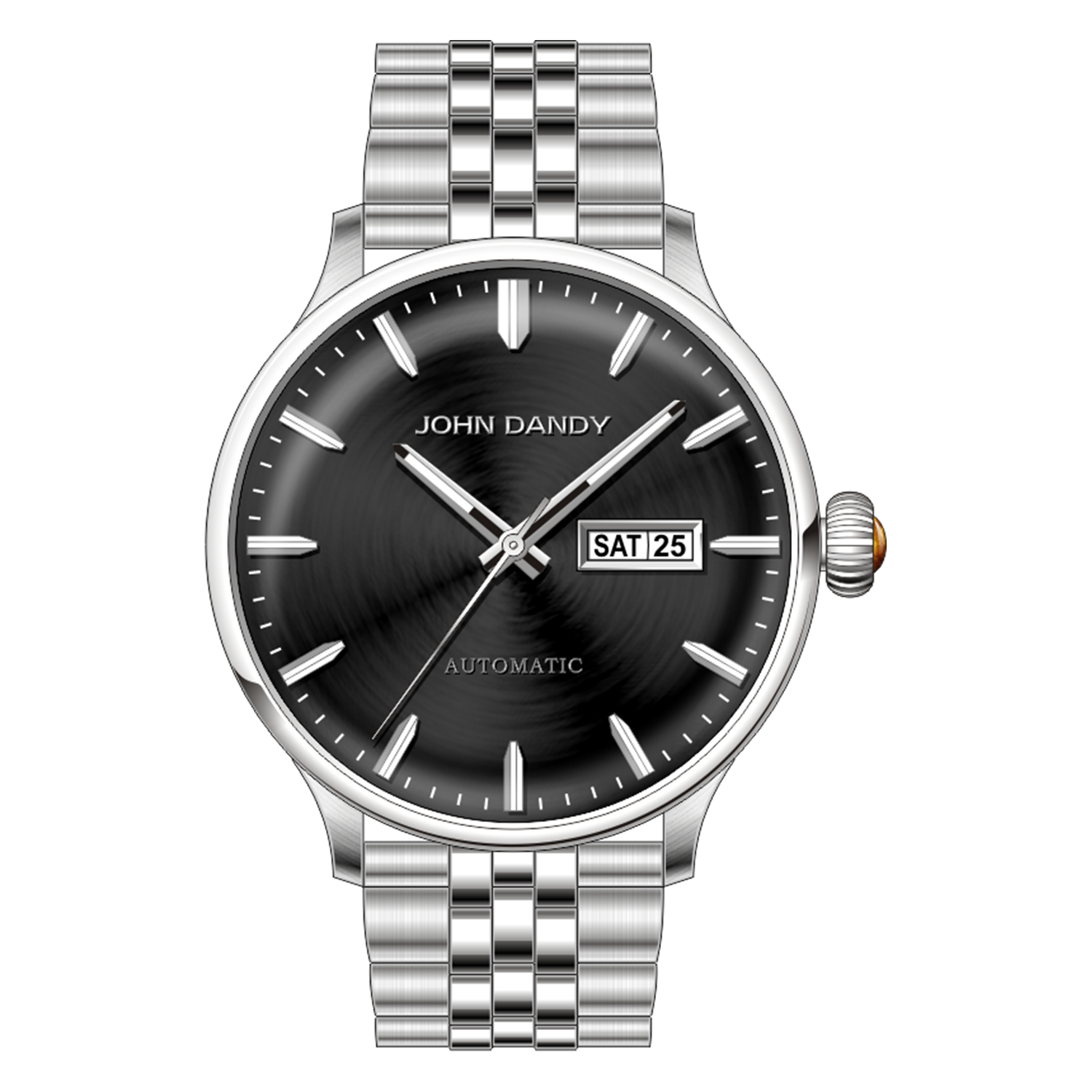 John Dandy JD2571M orologio automatico nero argento