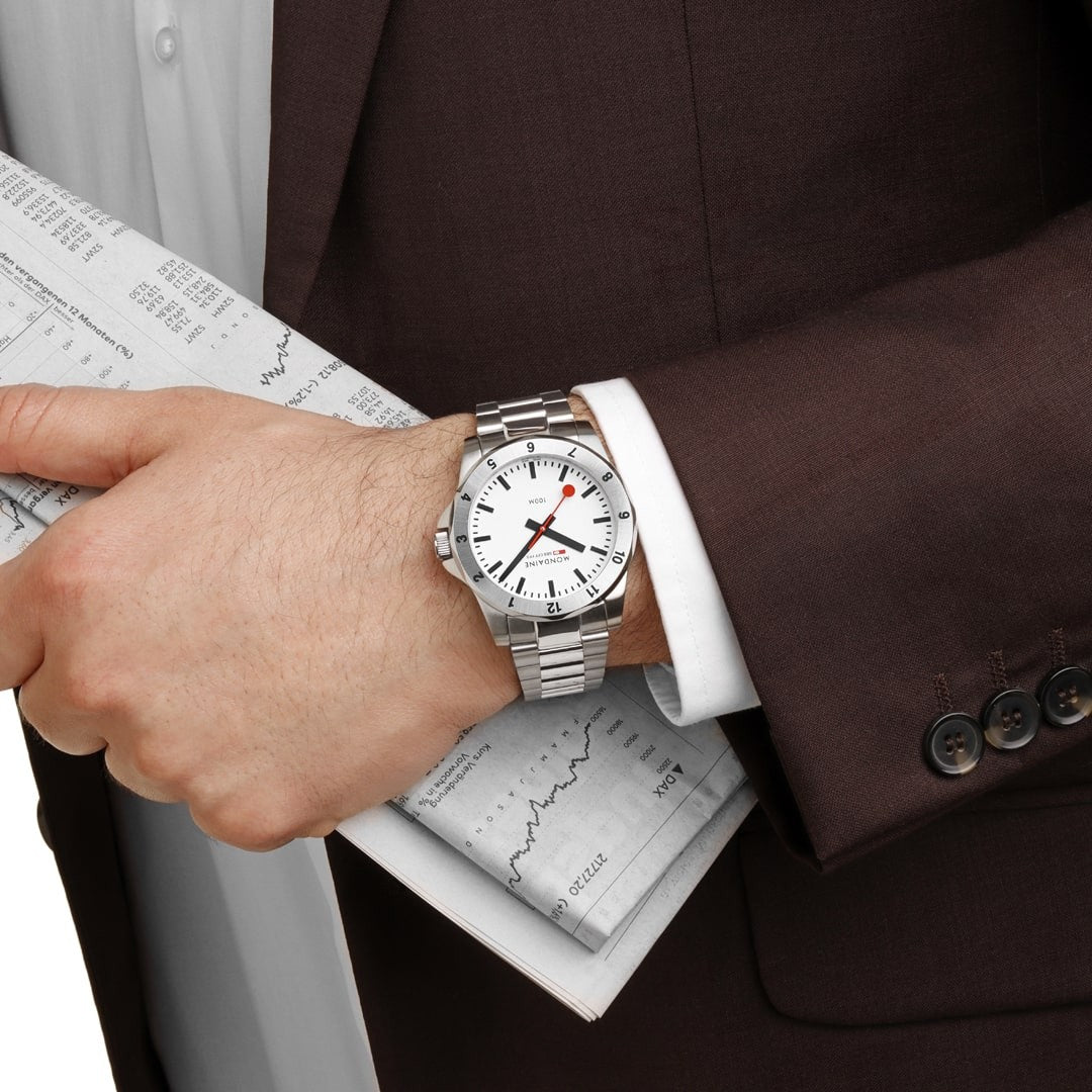 Mondaine Numeri Orologio 42 mm Acciaio 10 ATM