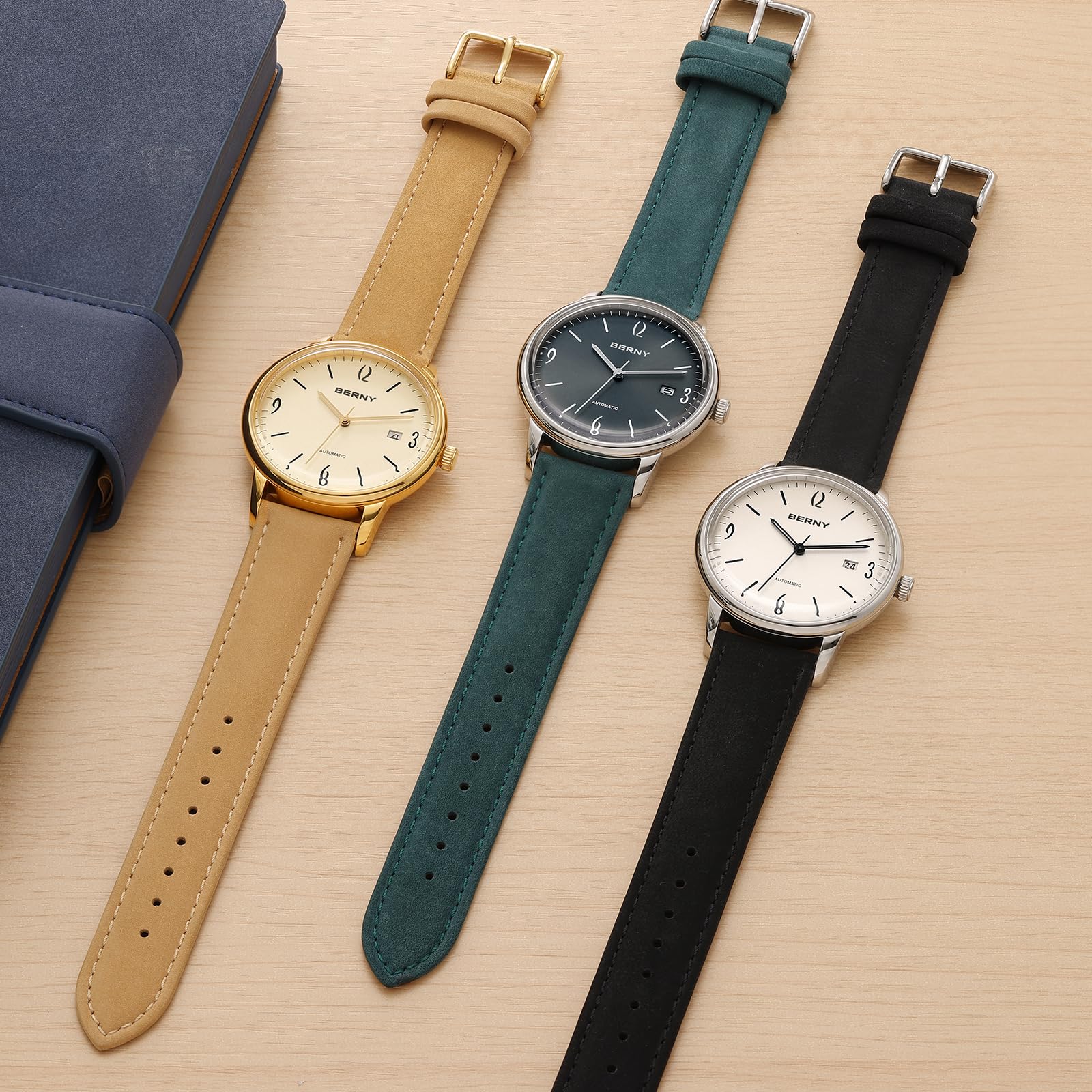 Berny Automatico orologio uomo bianco elegante