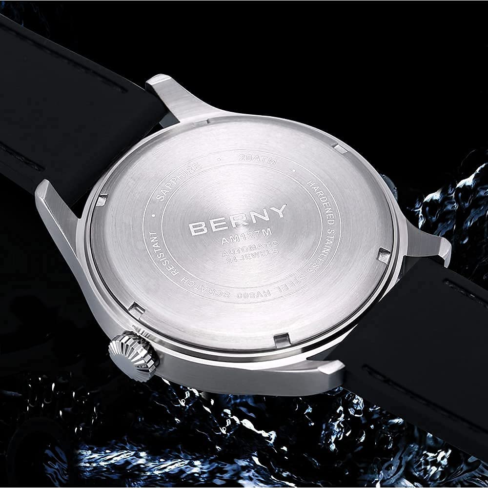Berny Aviation Orologio da Polso Automatico 20ATM Zaffiro