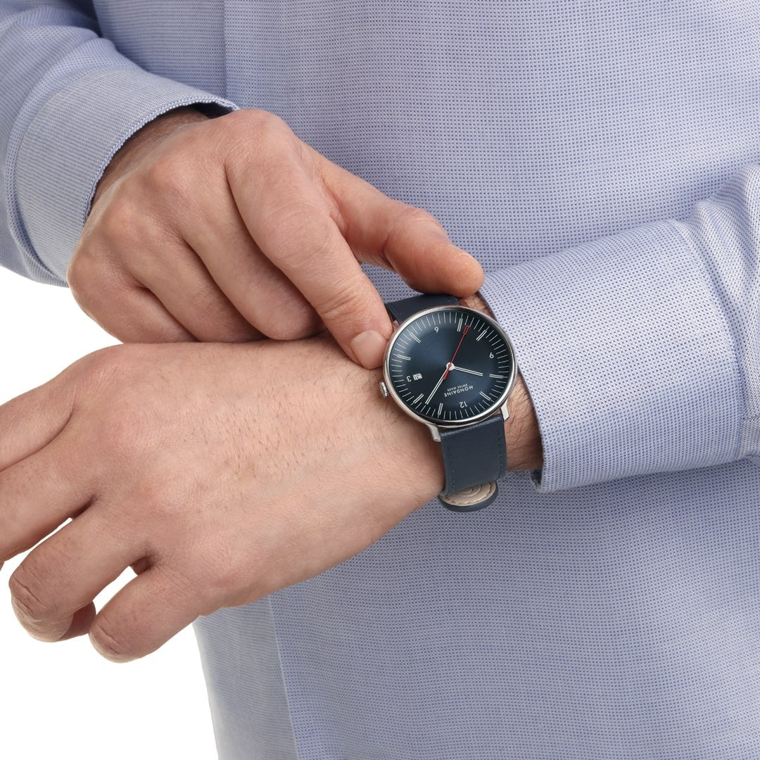 Mondaine Doppio Blu orologio 41 mm 2 cinturini