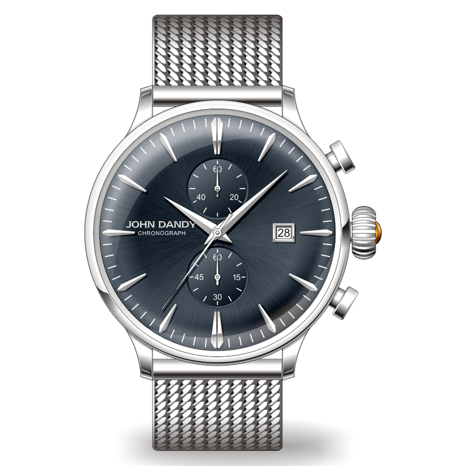 John Dandy JD2608M cronografo uomo argento