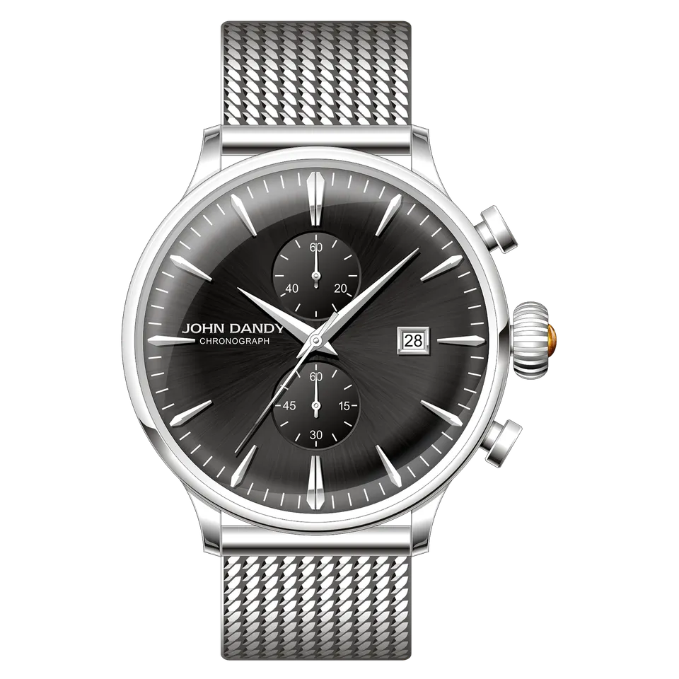 John Dandy JD2608M cronografo uomo argento