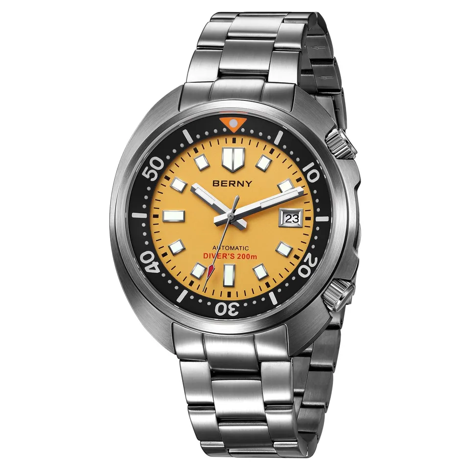 Berny Diver Orologio Uomo Automatico Giallo Full Acciaio