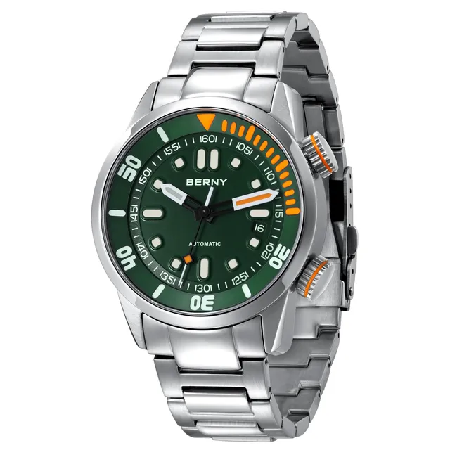 Berny Diver orologio automatico verde 20ATM zaffiro