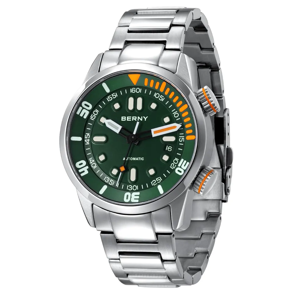 Berny Diver orologio automatico verde 20ATM zaffiro