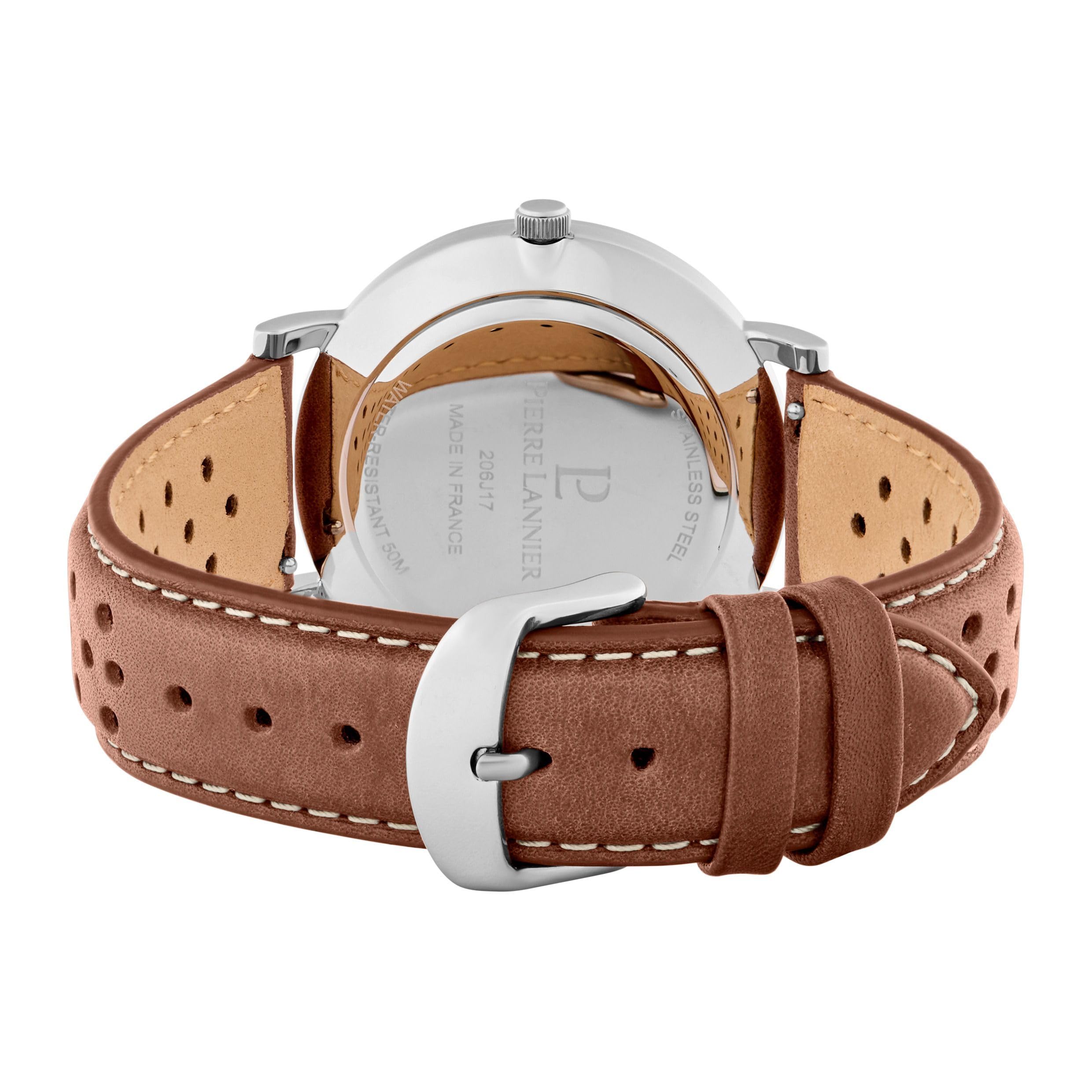 Pierre Lannier Essential orologio quadrante argento pelle verde
