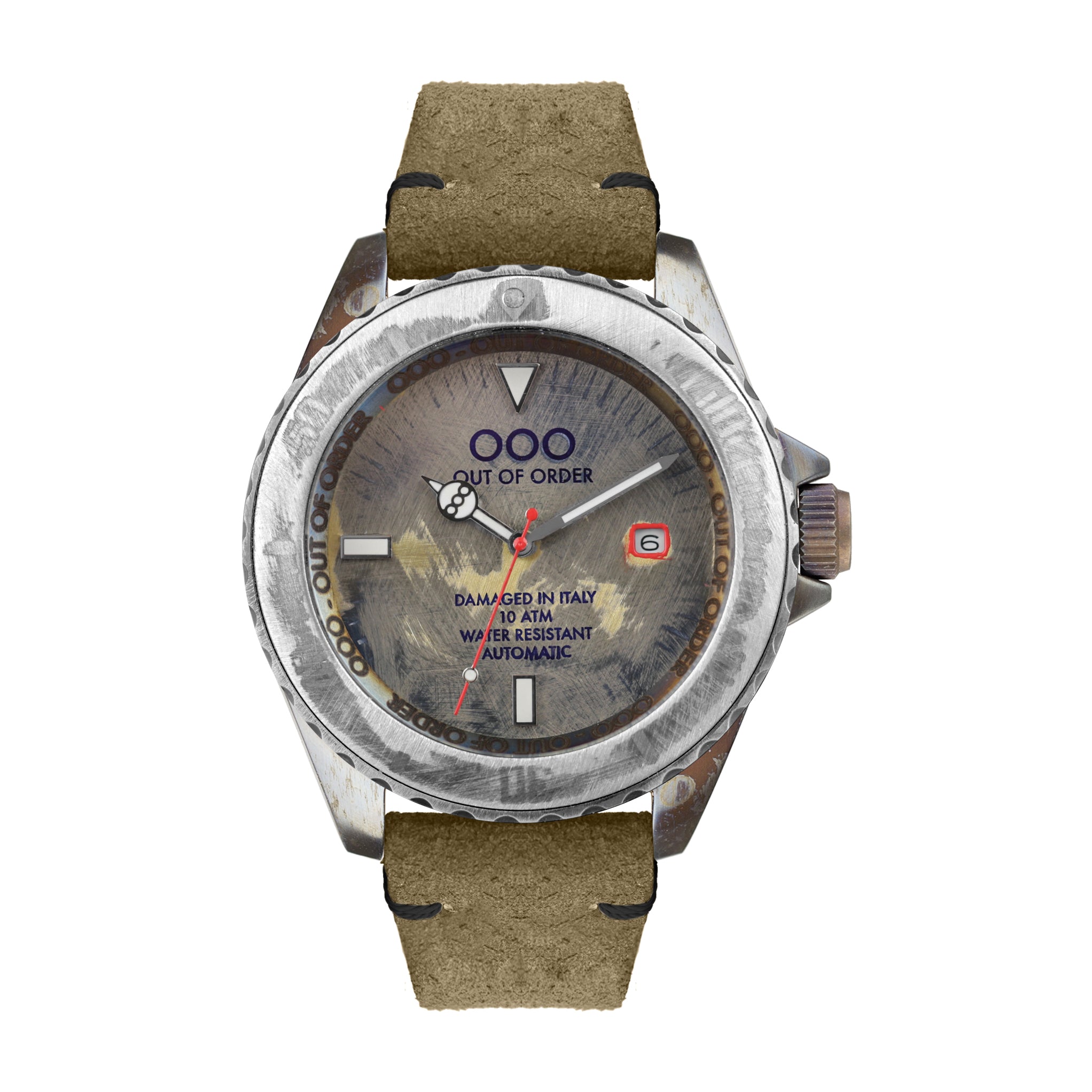 Out Of Order ModeratOOOr 3.0 orologio automatico 44 mm argento pelle
