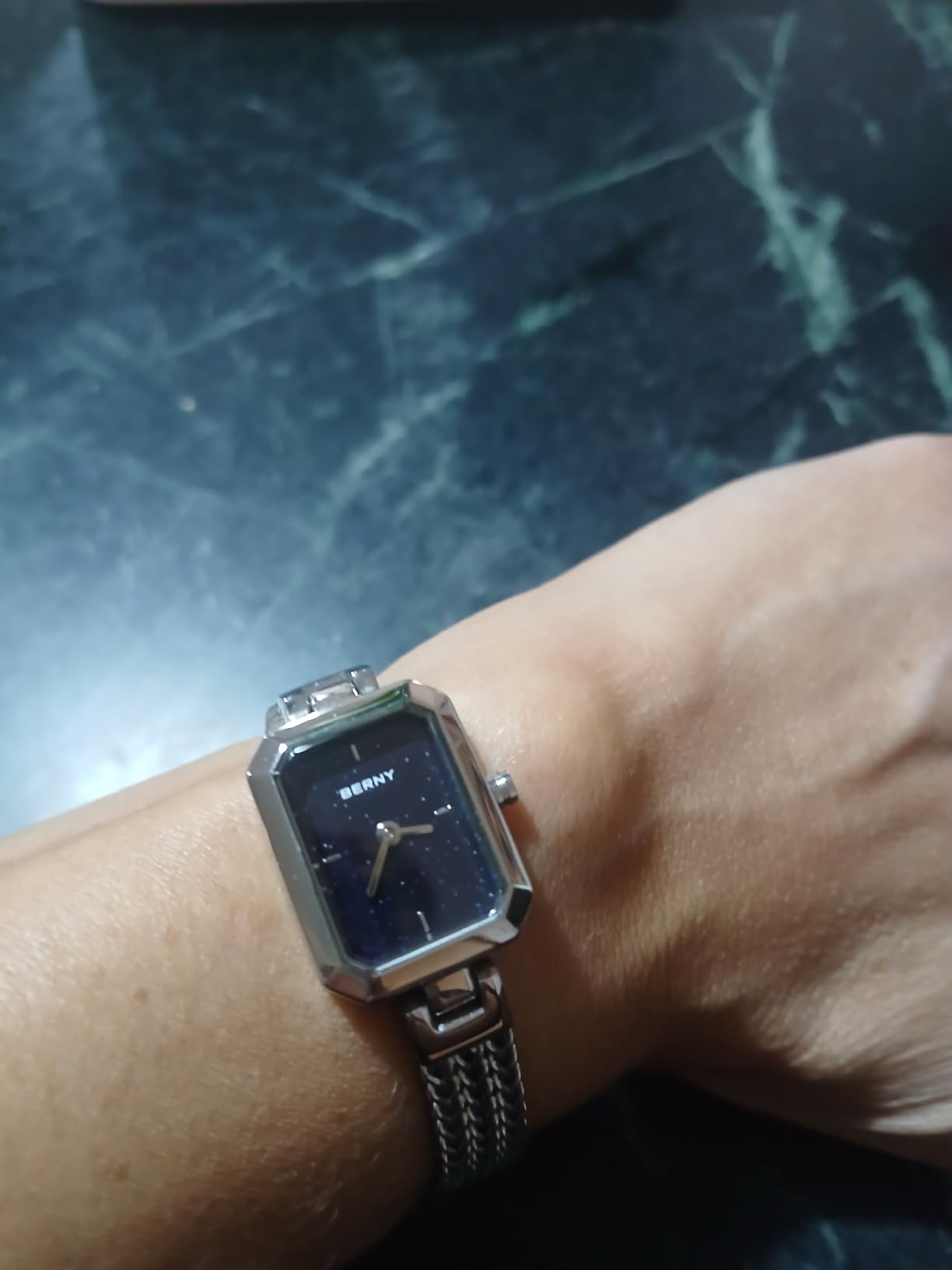 Berny Mini Rettangolare Orologio Donna Acciaio 3ATM