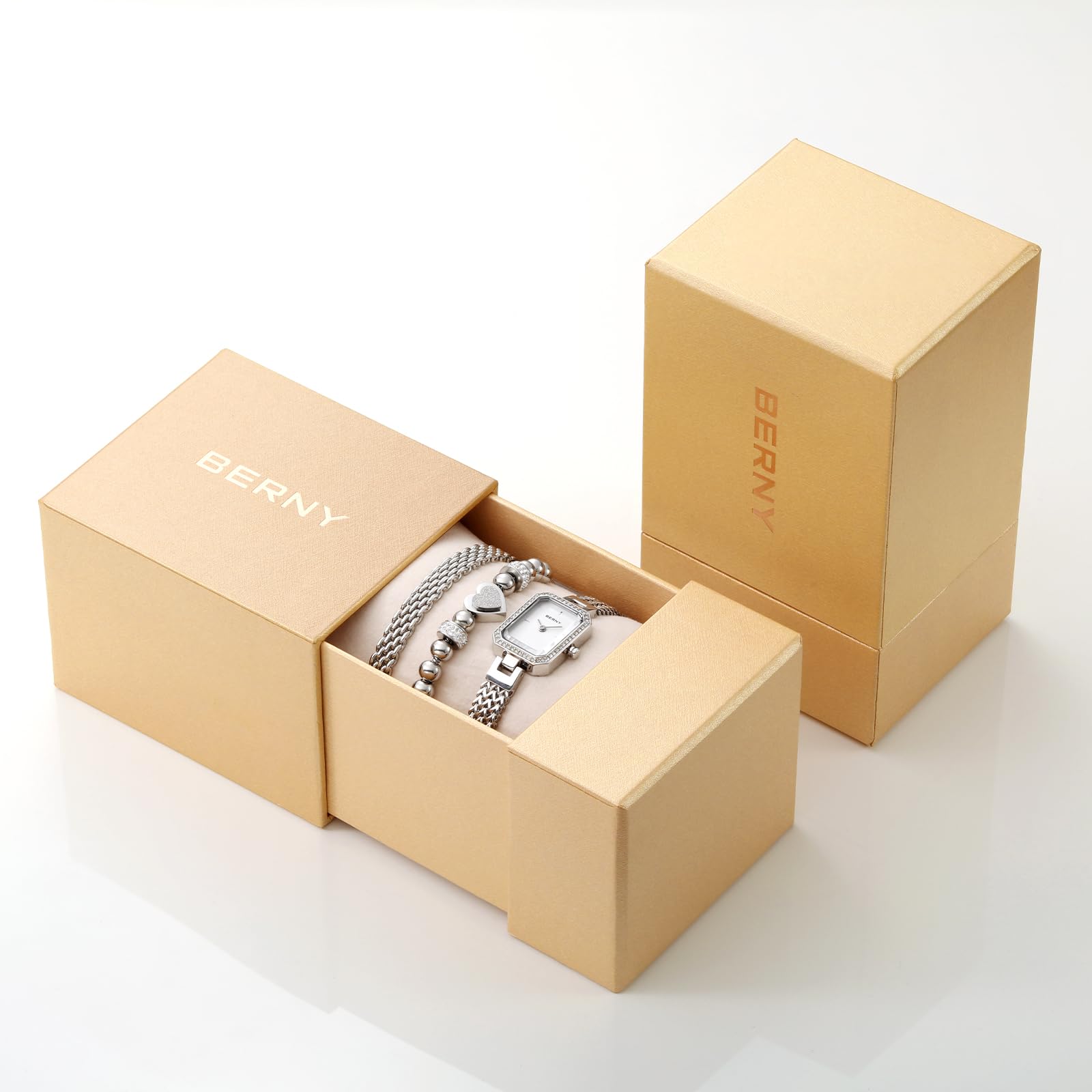 Berny Petite Orologio Donna Bianco con Bracciale Set