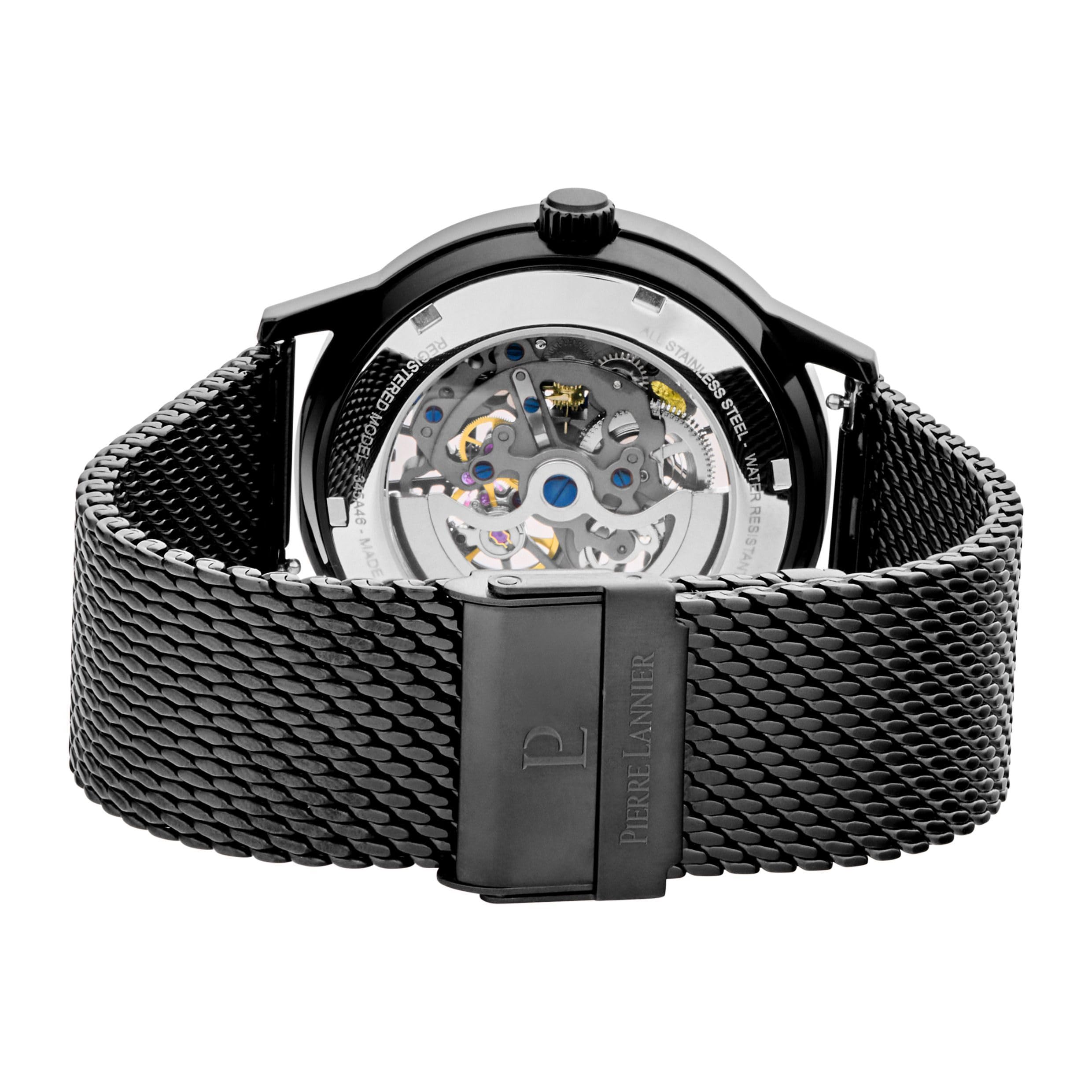 Pierre Lannier Paddock orologio scheletro nero 43 mm