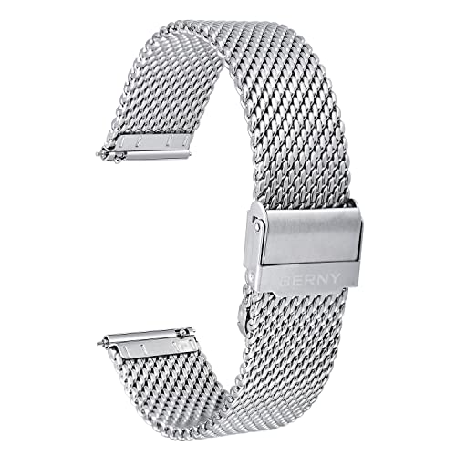 Berny Milanese Cinturino Orologio 22mm Argento Acciaio