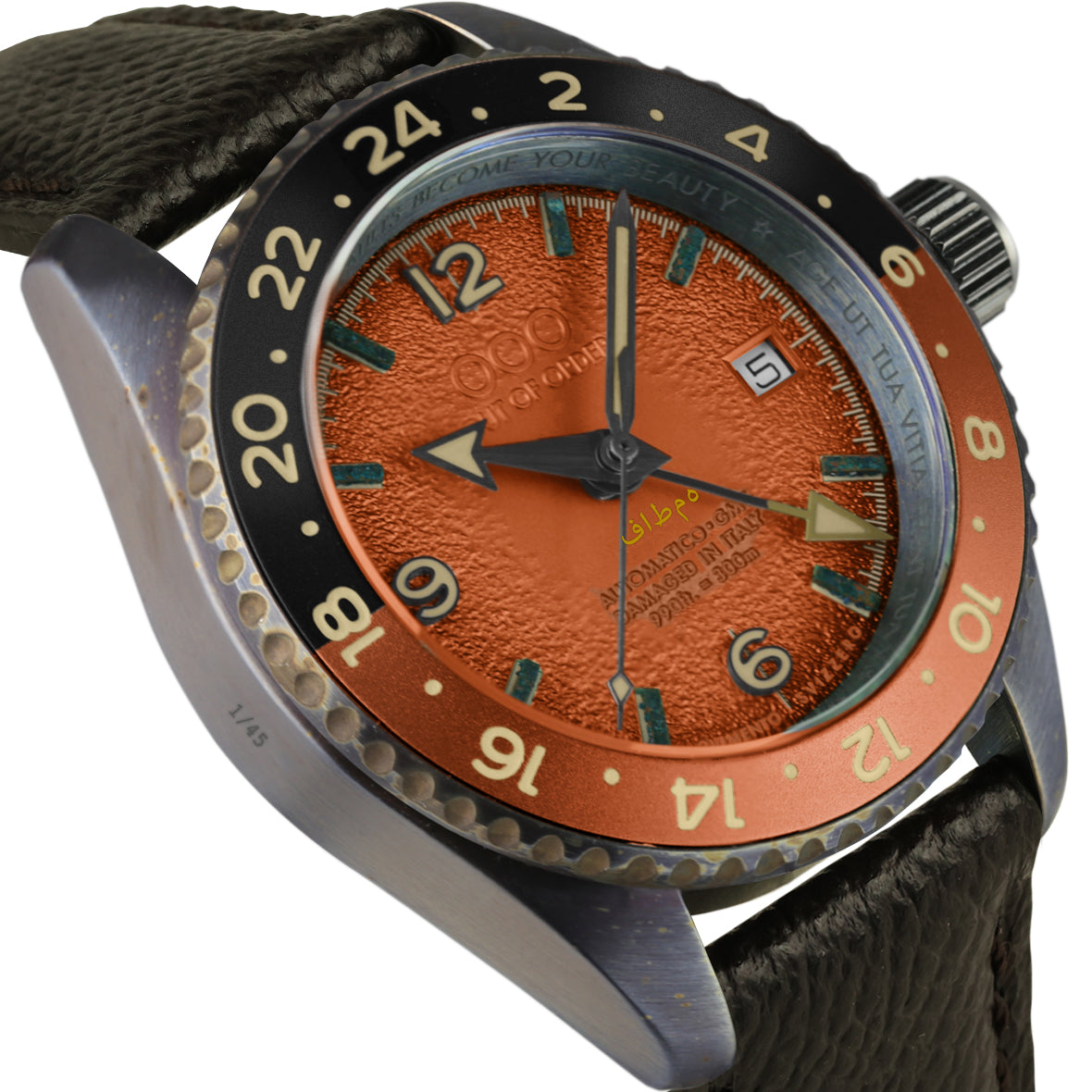 Out Of Order Trecento Vitamin C orologio GMT 40 mm arancione