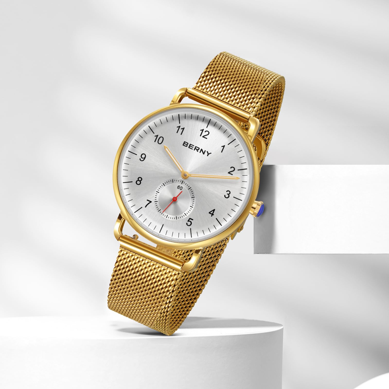 Berny Orologio Unisex Argento Dorato Quarzo Elegante