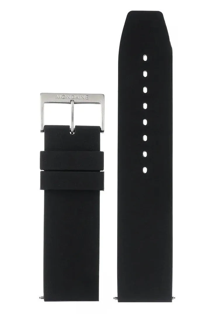 Mondaine cinturino 24 mm nero silicone sportivo