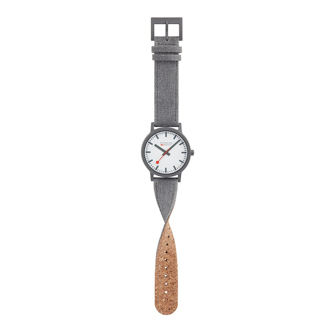 Mondaine Essence Grigio 41mm orologio tessuto