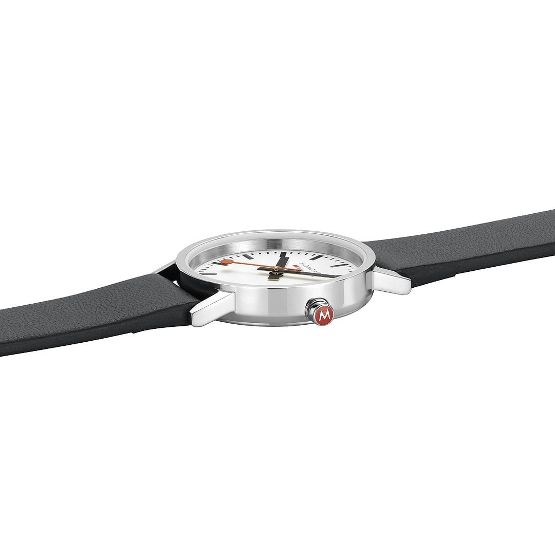 Mondaine Classic Orologio 30 mm Nero Acciaio Lucido