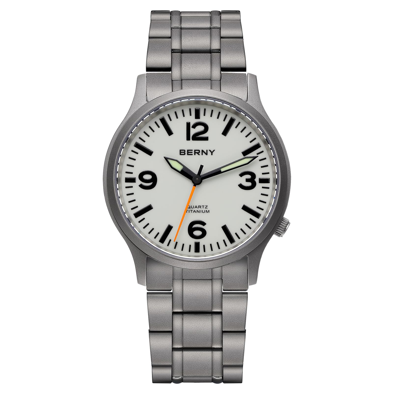 Berny Titanium Orologio Uomo Quarzo Blu Zaffiro 5ATM