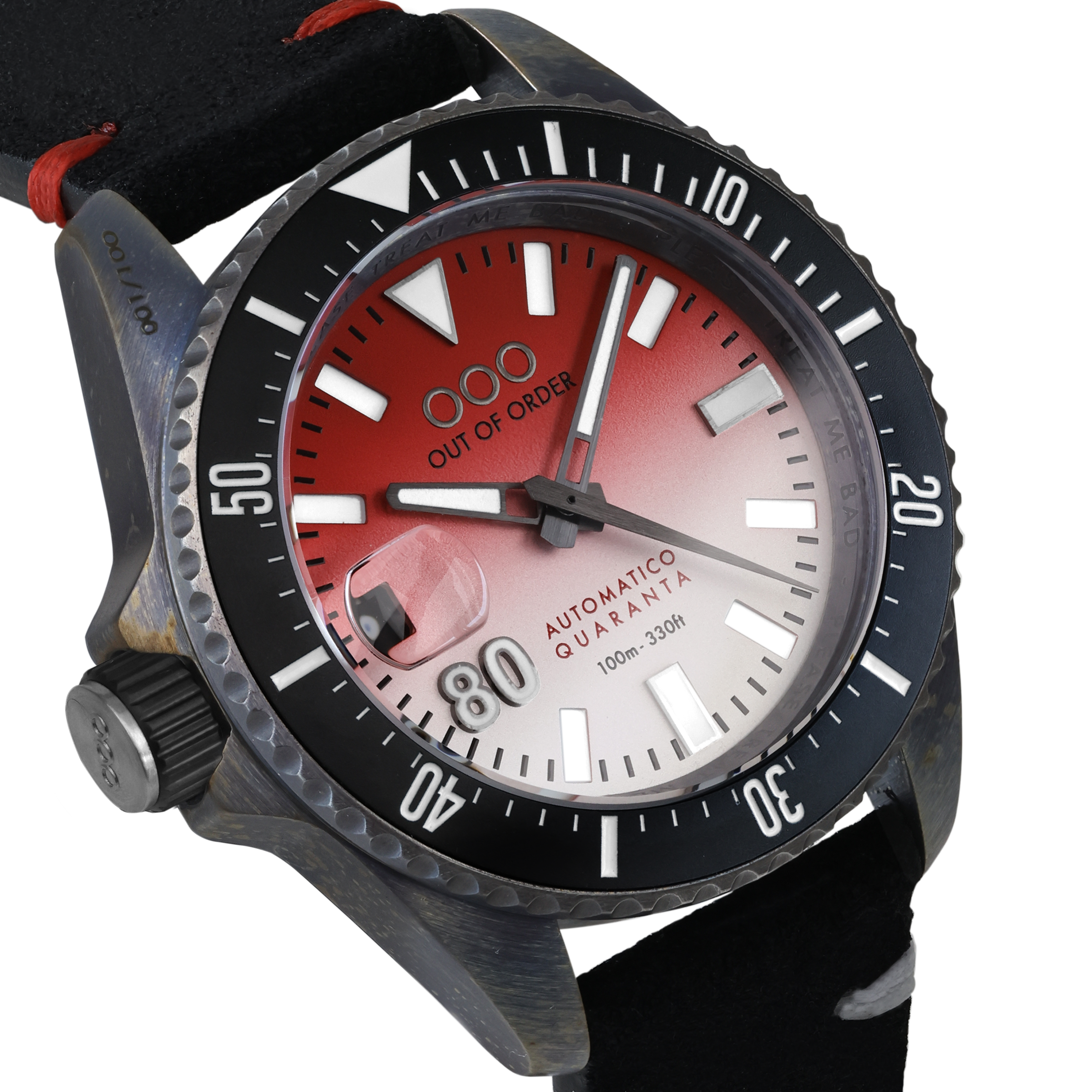 Out Of Order Automatico Quaranta Merah Putih orologio 40 mm rosso
