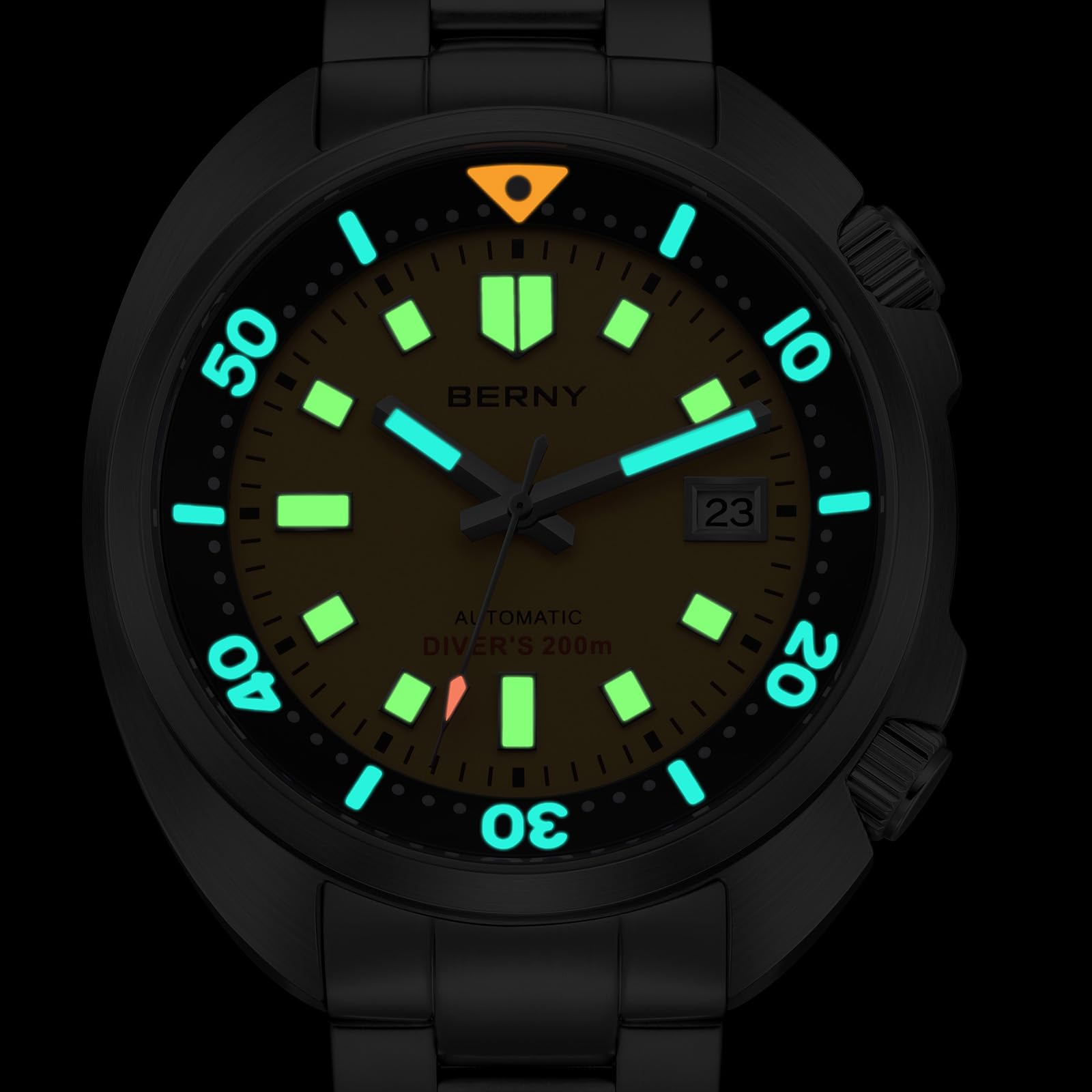 Berny Diver Orologio Uomo Automatico Giallo Full Acciaio
