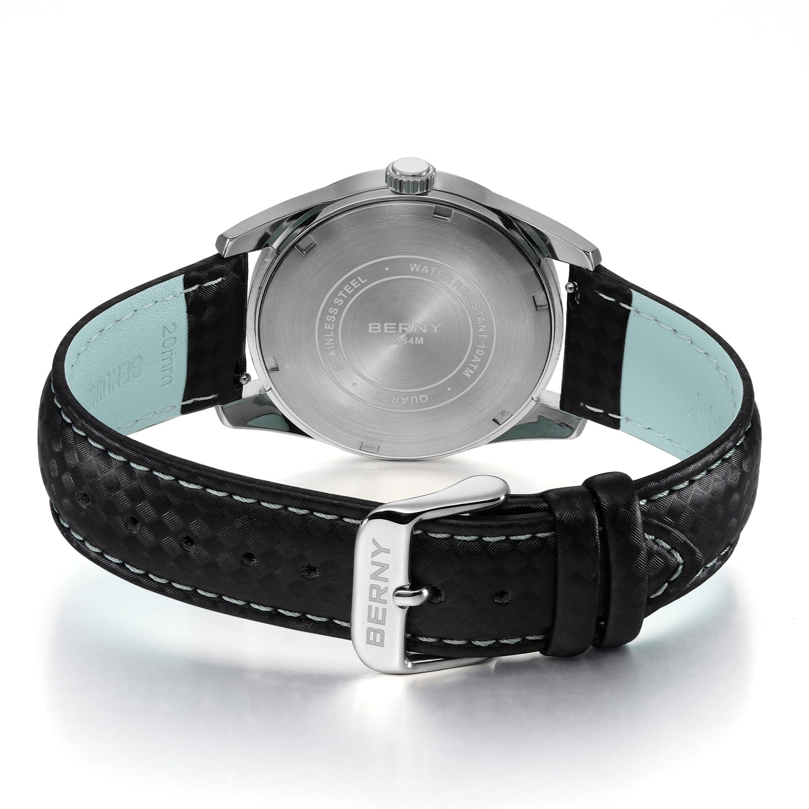 Berny orologio uomo quarzo pelle blu chiaro 10 ATM