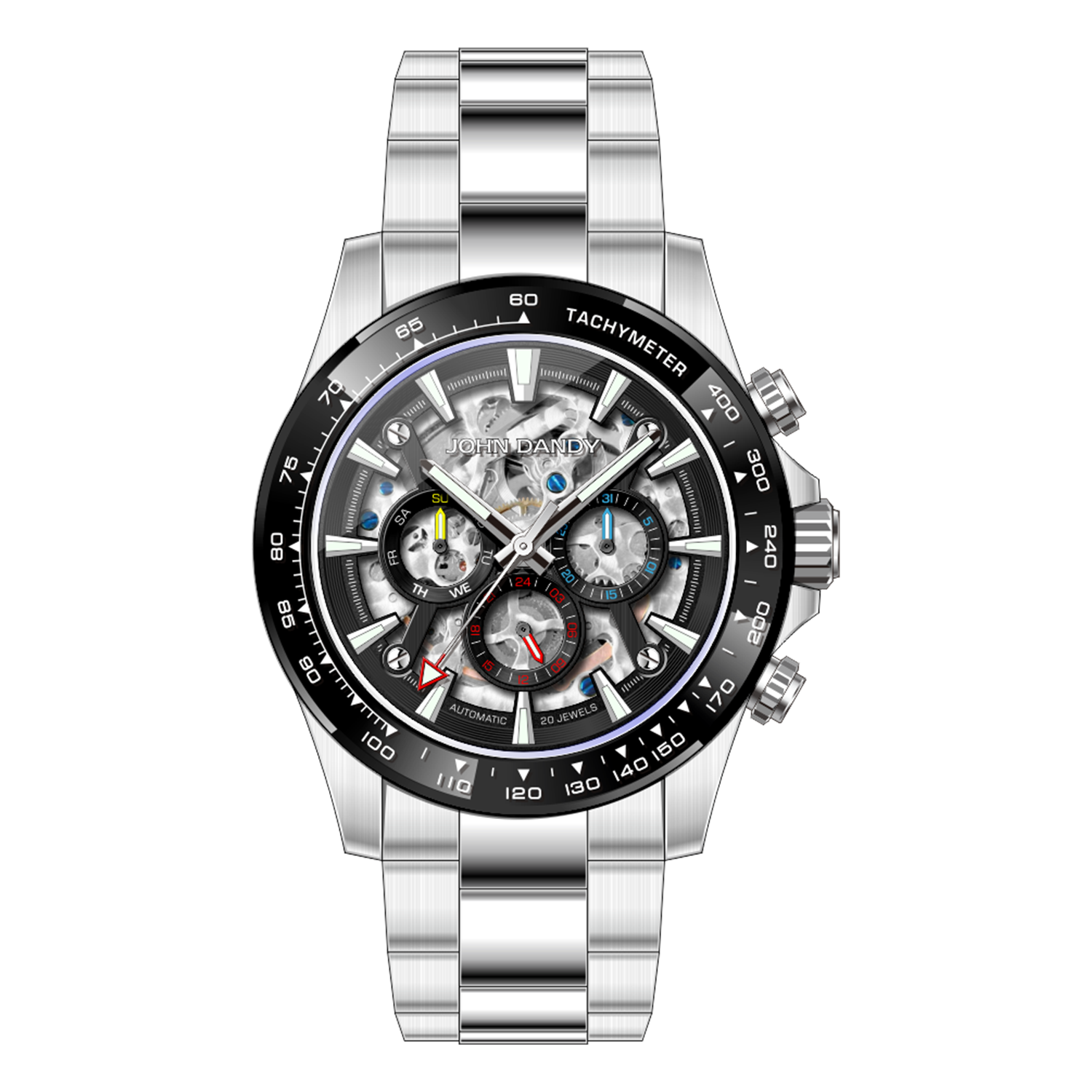 John Dandy JD4546 orologio automatico uomo nero