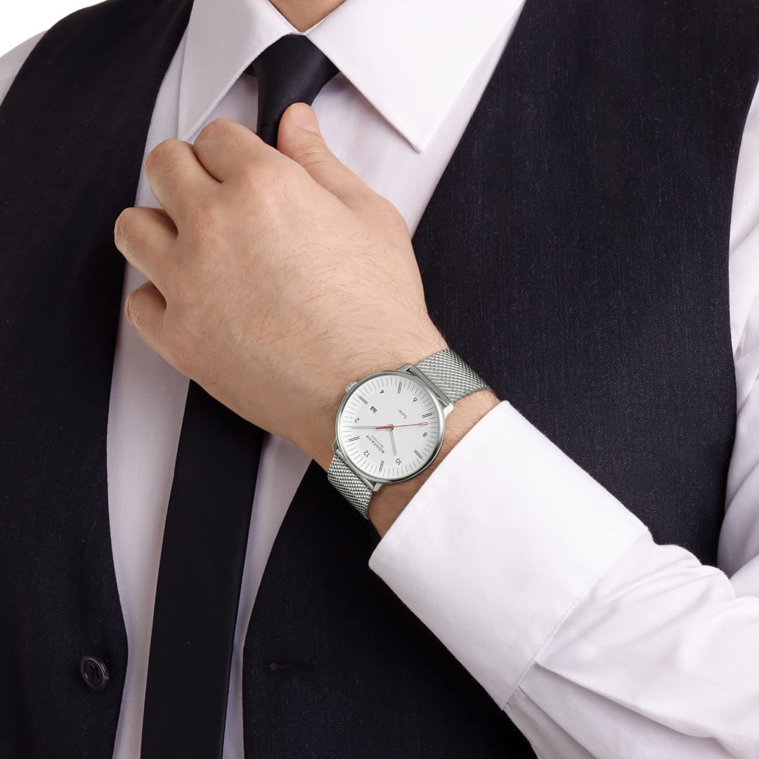 Mondaine Doppio Solar 41mm orologio bianco solare