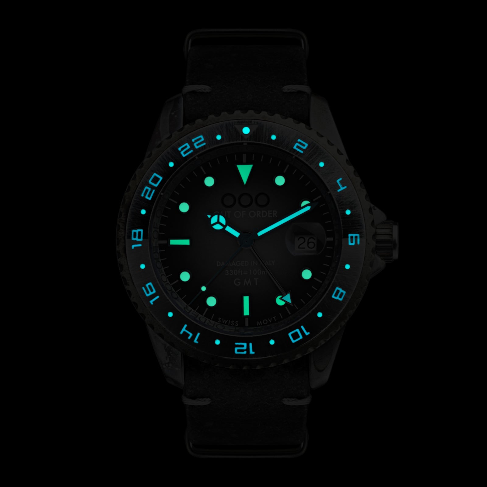 Out Of Order New York orologio GMT quarzo 44 mm pelle