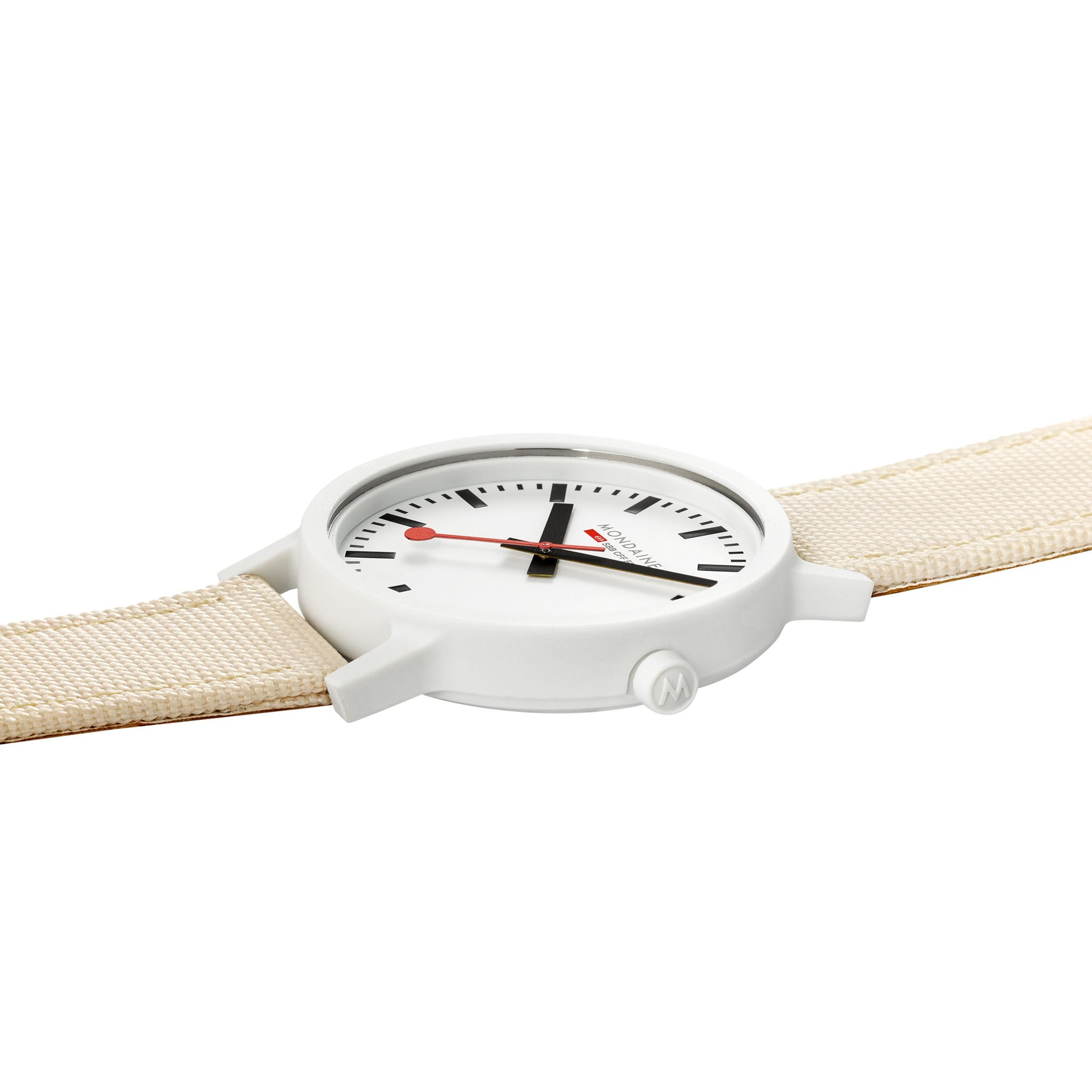 Mondaine Essence Panna 41mm orologio tessuto