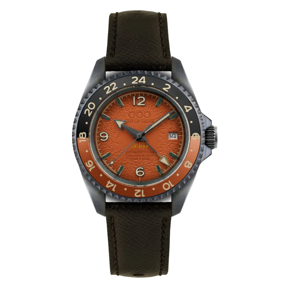Out Of Order Trecento Vitamin C orologio GMT 40 mm arancione