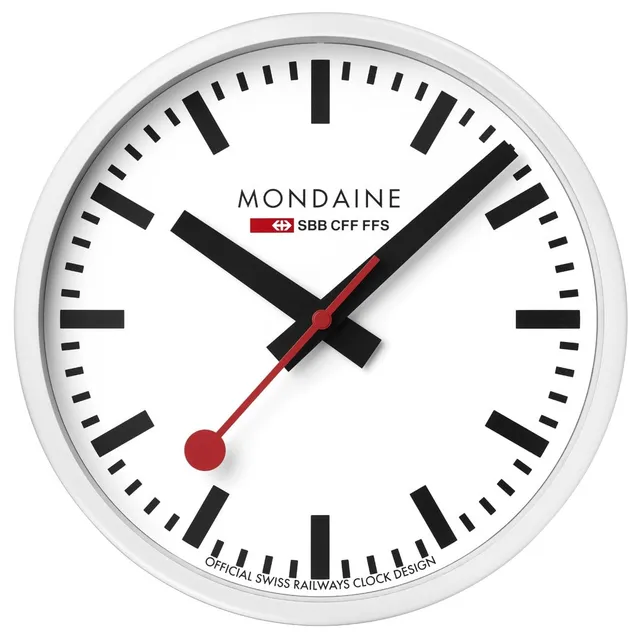 Mondaine Orologio Parete 25cm bianco stazione svizzera
