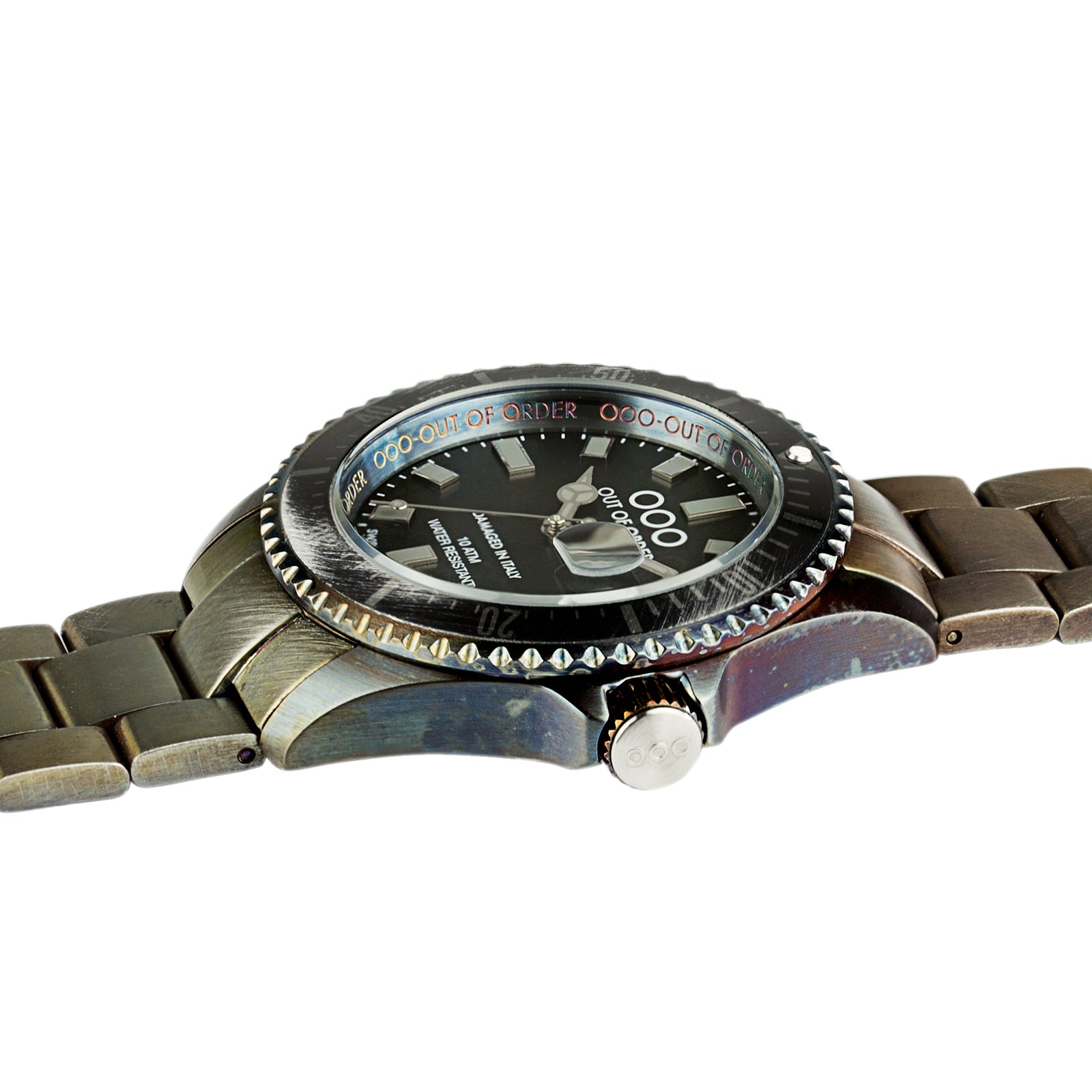 Out Of Order Casanova Black Grey orologio quarzo 44mm acciaio nero